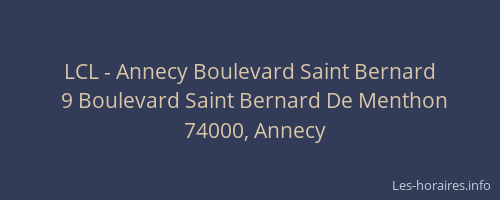 LCL - Annecy Boulevard Saint Bernard