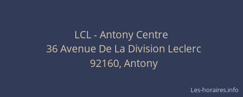 LCL - Antony Centre