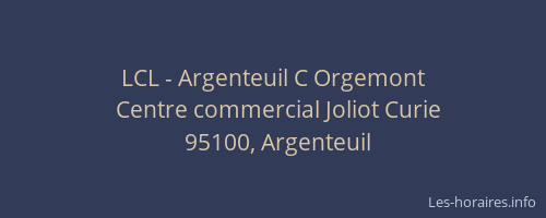 LCL - Argenteuil C Orgemont