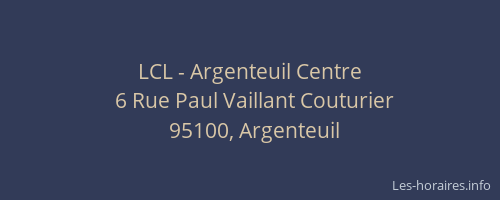 LCL - Argenteuil Centre