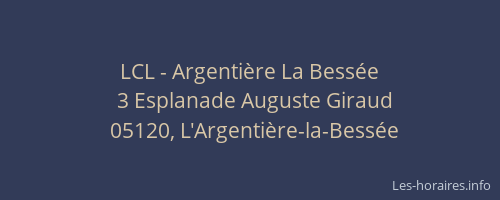 LCL - Argentière La Bessée