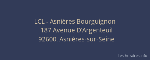 LCL - Asnières Bourguignon