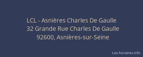 LCL - Asnières Charles De Gaulle
