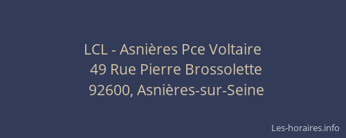 LCL - Asnières Pce Voltaire