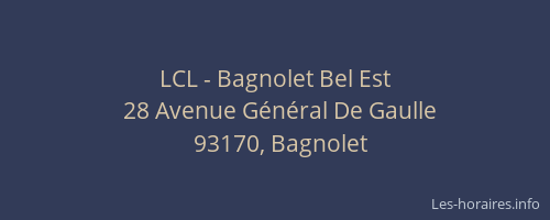 LCL - Bagnolet Bel Est