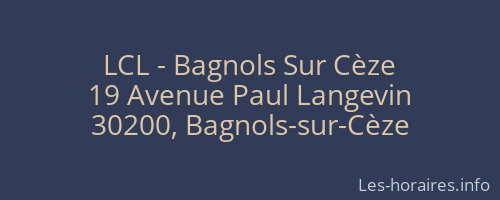 LCL - Bagnols Sur Cèze