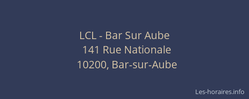 LCL - Bar Sur Aube