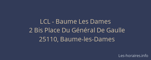 LCL - Baume Les Dames