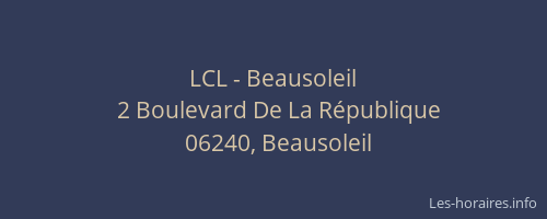 LCL - Beausoleil