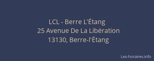 LCL - Berre L'Étang