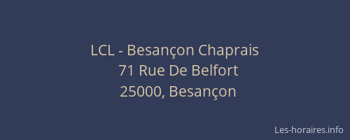 LCL - Besançon Chaprais
