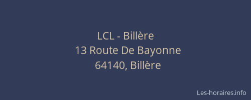 LCL - Bill&egrave;re