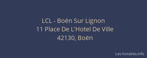 LCL - Boën Sur Lignon