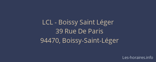 LCL - Boissy Saint Léger