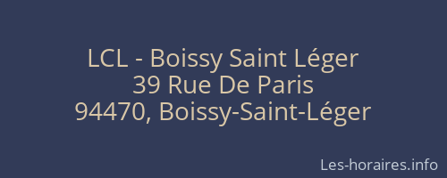 LCL - Boissy Saint Léger