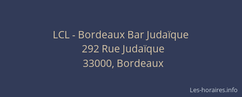 LCL - Bordeaux Bar Judaïque