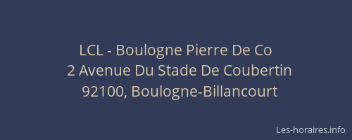 LCL - Boulogne Pierre De Co