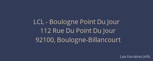 LCL - Boulogne Point Du Jour