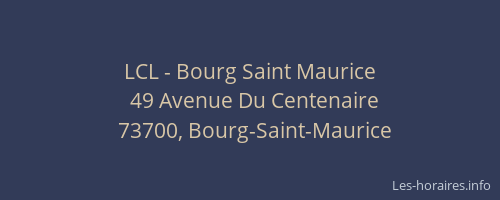 LCL - Bourg Saint Maurice