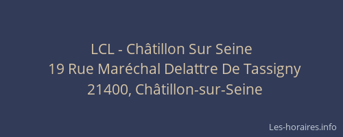 LCL - Ch&acirc;tillon Sur Seine