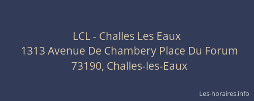 LCL - Challes Les Eaux