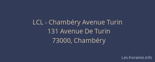 LCL - Chambéry Avenue Turin