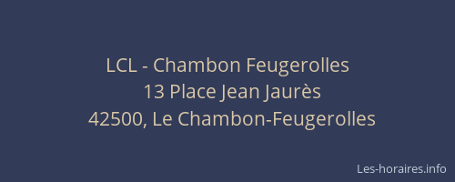 LCL - Chambon Feugerolles