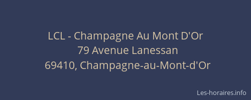 LCL - Champagne Au Mont D'Or
