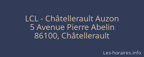 LCL - Châtellerault Auzon
