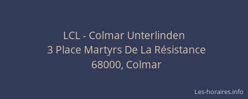 LCL - Colmar Unterlinden