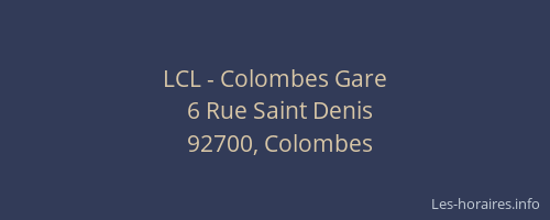 LCL - Colombes Gare