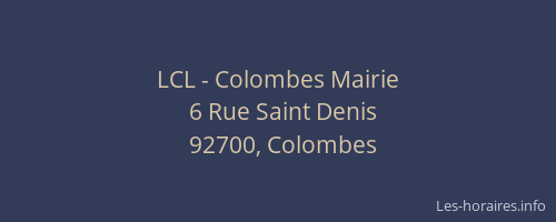 LCL - Colombes Mairie