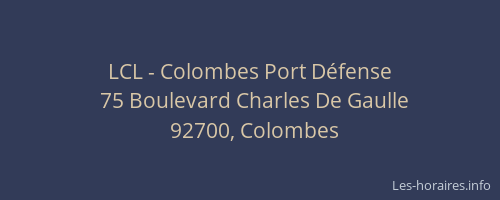 LCL - Colombes Port Défense