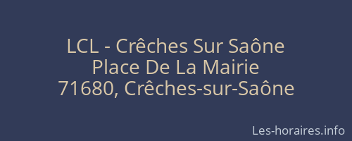 LCL - Crêches Sur Saône