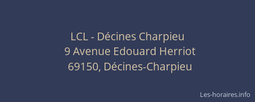 LCL - Décines Charpieu
