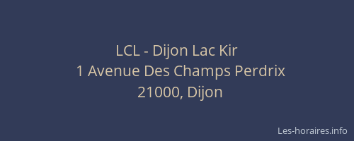 LCL - Dijon Lac Kir