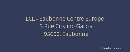 LCL - Eaubonne Centre Europe