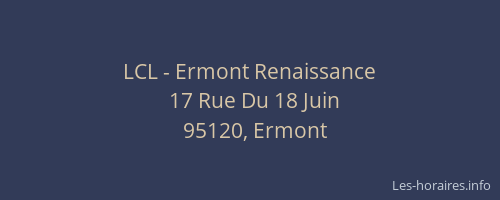 LCL - Ermont Renaissance