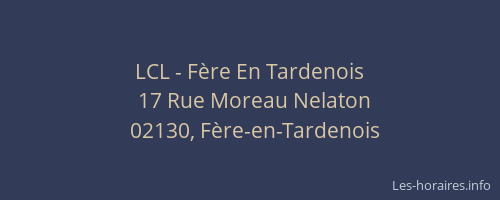 LCL - Fère En Tardenois