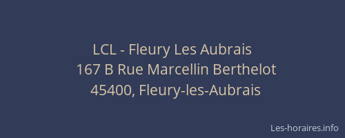 LCL - Fleury Les Aubrais