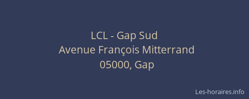 LCL - Gap Sud