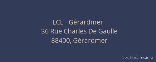 LCL - Gérardmer