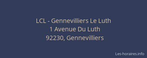 LCL - Gennevilliers Le Luth
