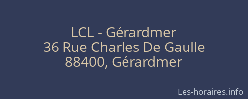 LCL - Gérardmer