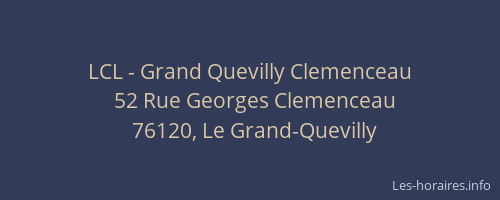 LCL - Grand Quevilly Clemenceau