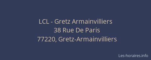 LCL - Gretz Armainvilliers