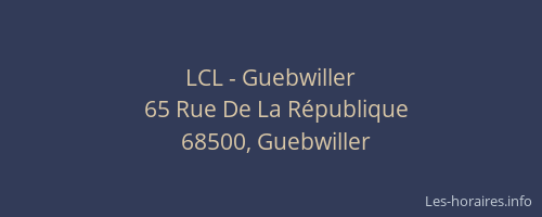 LCL - Guebwiller