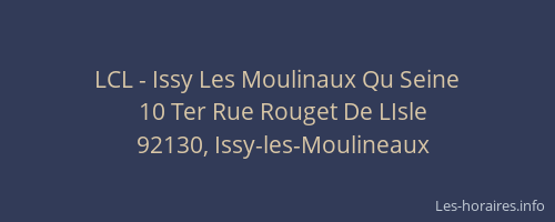 LCL - Issy Les Moulinaux Qu Seine