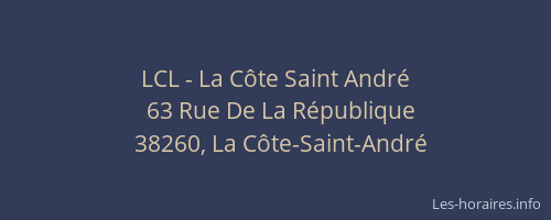 LCL - La Côte Saint André