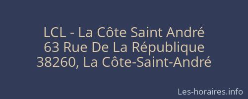 LCL - La Côte Saint André